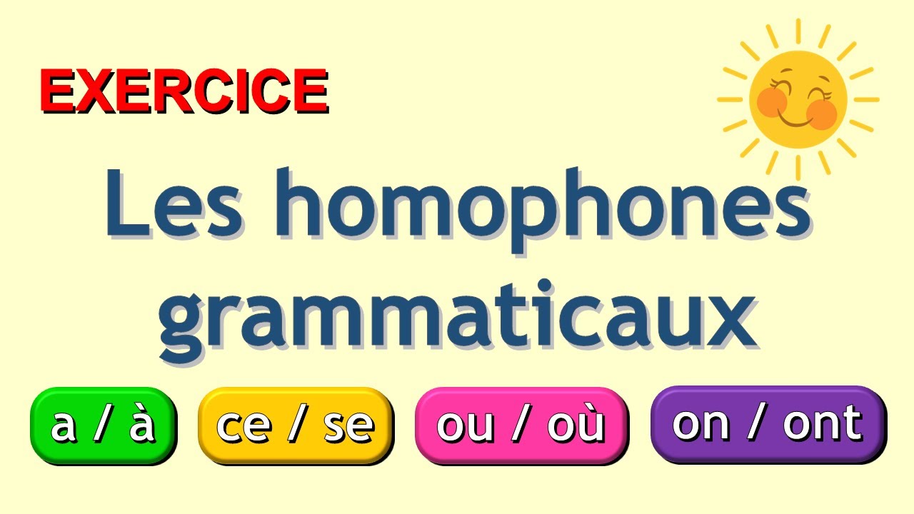 les homophones grammaticaux exercices