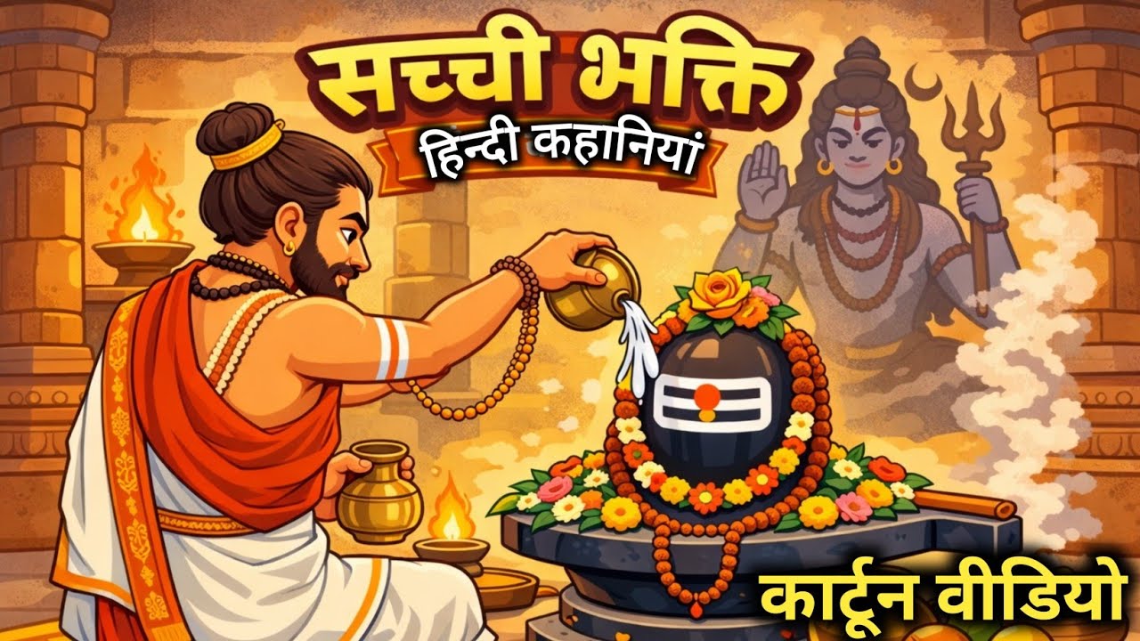 सच्ची भक्ति।।sacchi bhakti हिन्दी कहानियां।। Moral stories।। cartoon video।। कार्टून वीडियो 