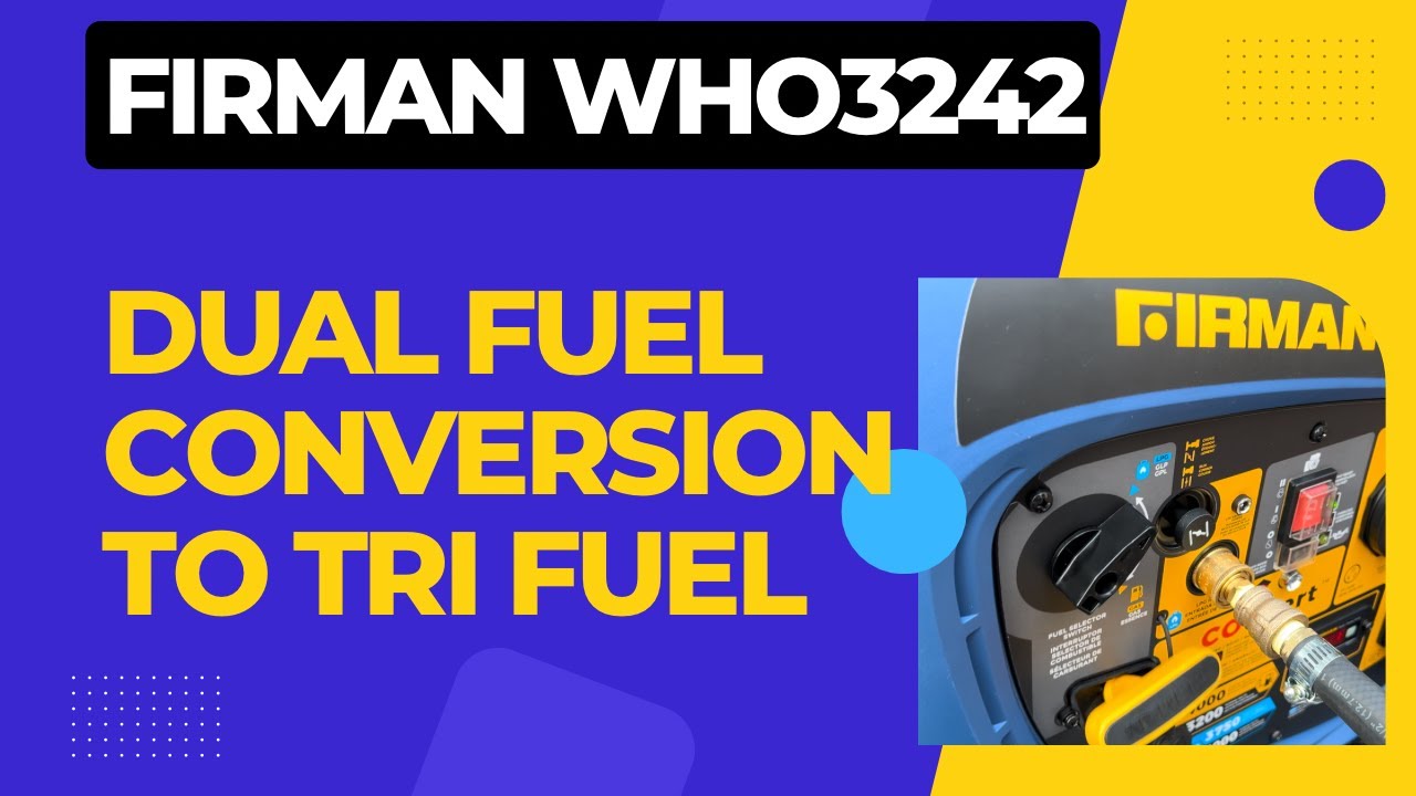 ADD Natural Gas to your Duel Fuel Firman WHO3242 Generator