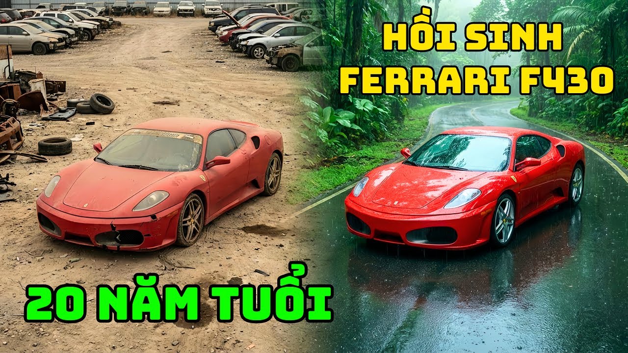 Anh chàng mất 1 tháng phục chế siêu xe Ferrari F430 để làm quà tặng cho cha và cái kết!