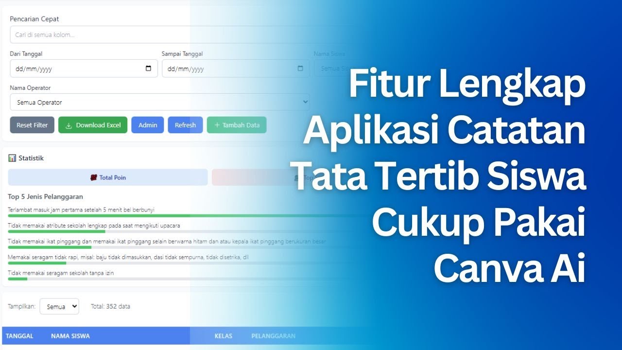 Kaya Fitur! Aplikasi Catatan Tata Tertib Siswa Cukup Pakai Canva AI #canvaai #aplikasisekolah