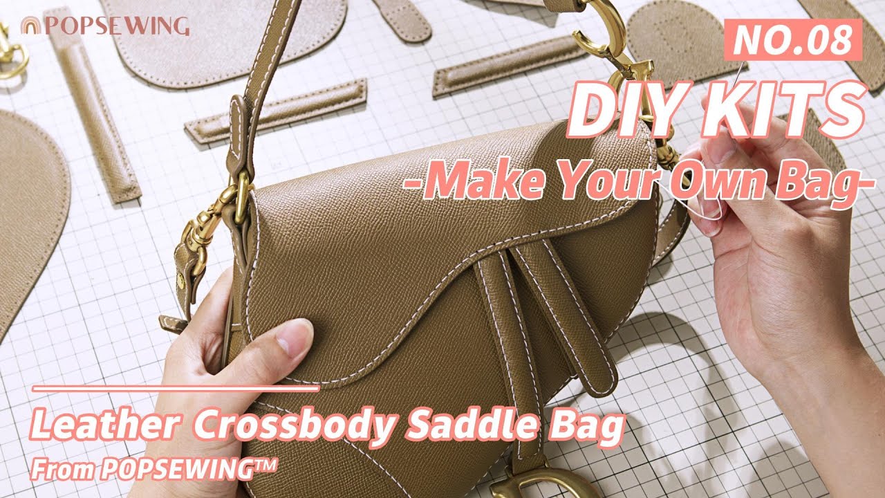 Crossbody Saddle Bag with Big D - Tan Leather DIY Saddle | POPSEWING&trade;