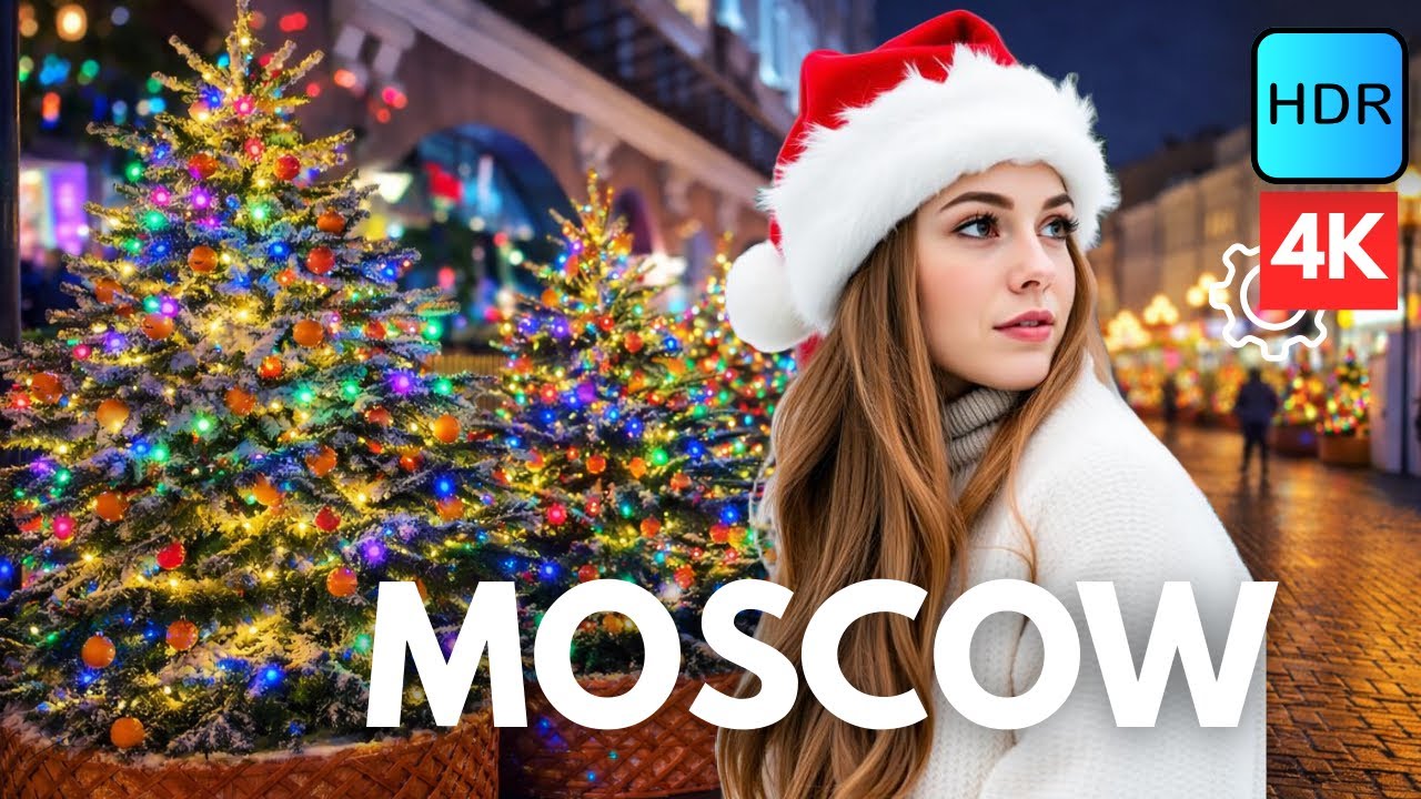 🎄New Year(2026) Atmosphere in Moscow | HDR Walking Tour