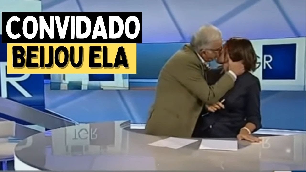 JORNALISTA É AGARRADA AO VIVO POR CONVIDADO