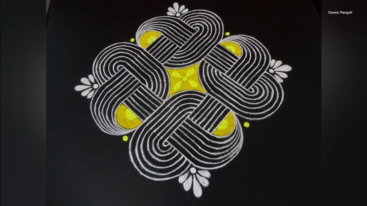 Friday Padi Kolam / Easy Kolam / Simple Rangoli Design / 5×1 Dots kolam / Classic Rangoli