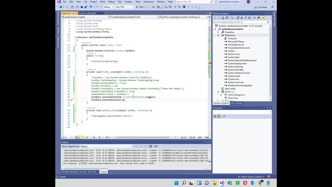 How to do autocomplete textbox in C# winform.