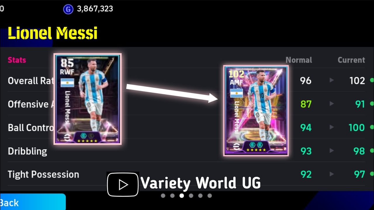 Train Free booster MESSI 102 rating