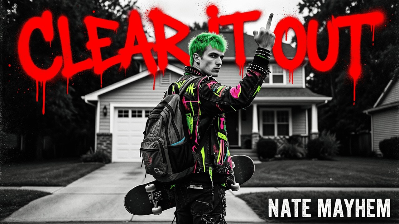 Nate Mayhem - Clear It Out (official Lyric Video) 🎸 | Rock Music | #Playful #YouthfulRebellion