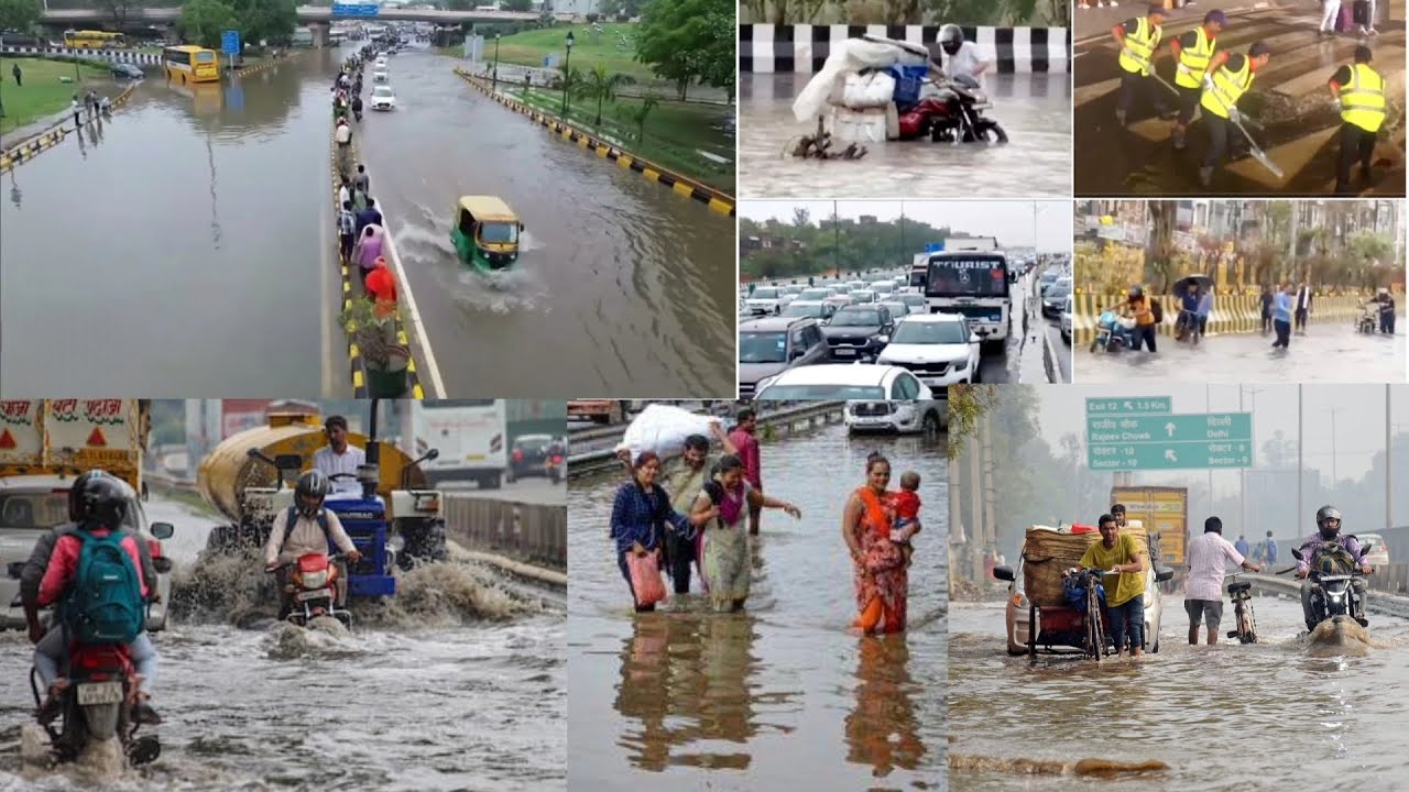 #Delhi Drone Visuals Around AIIMS In Delhi Current Situation in The Area As It Remains Waterlogged