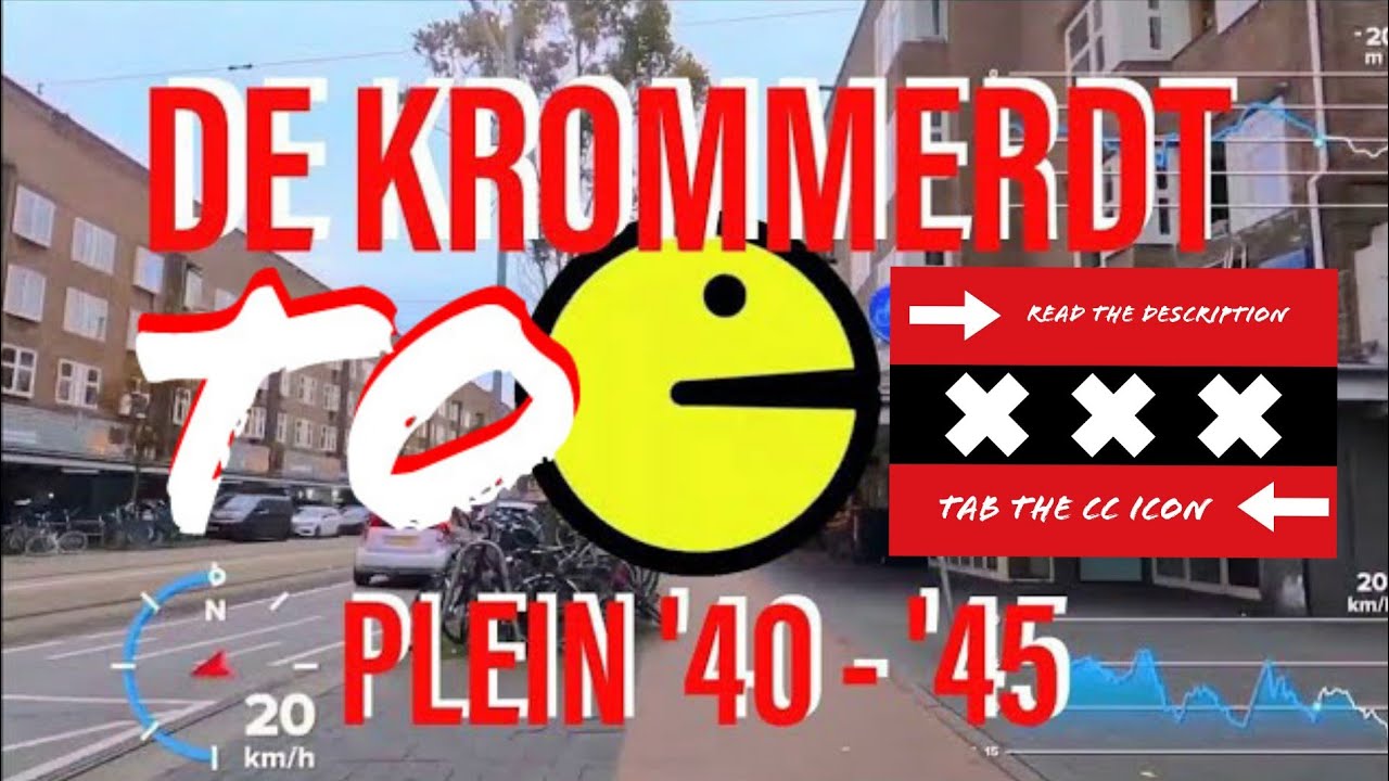 (AMSTERDAM)DE KROMMERDT TO PLEIN '40 -'45(ENGLISH SUBTITLES) 2022#cycling #exercisebike #amsterdam