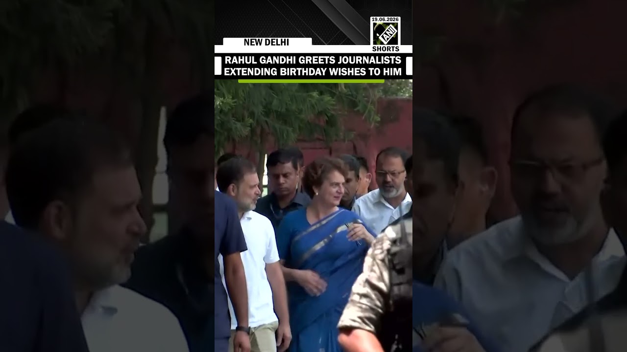 Lok Sabha LoP Rahul Gandhi greets journalists at Congress office