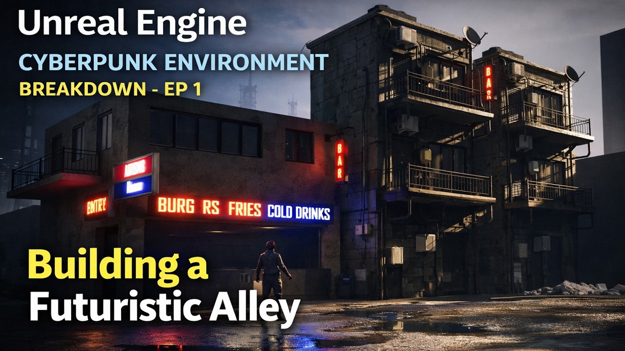 Unreal Engine Cyberpunk Alley – Environment Breakdown | EP 01 #tutorial #unrealengine #cyperpunk