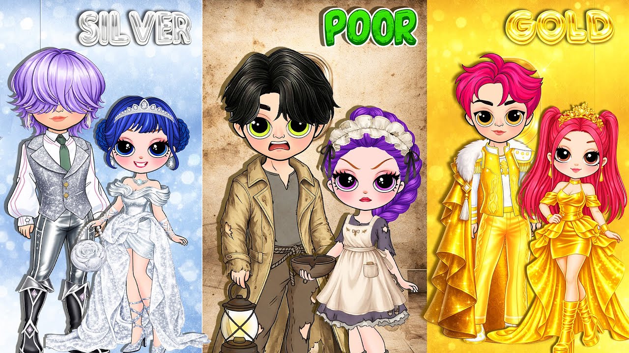 Huntrix & Saja Boys : GOLD vs SILVER vs DIRT 🏘 Mira vs Rumi vs Zoey Fashion Battle | DIY Paper Dolls