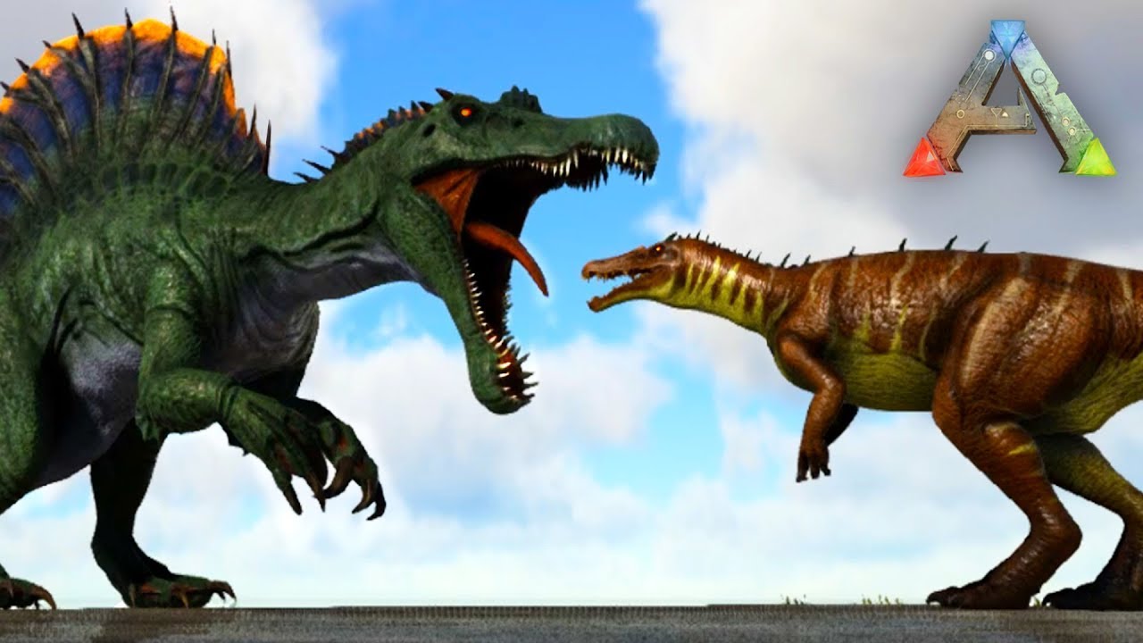 ARK SPINO vs BARYONYX!! Ark Survival Evolved Baryonyx VS Spinosaur Dino Battles