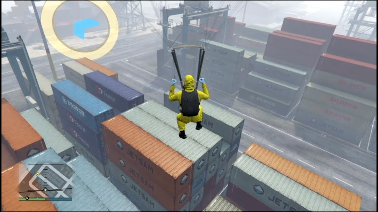 Foot parkour at the docks - GTA 5 Online