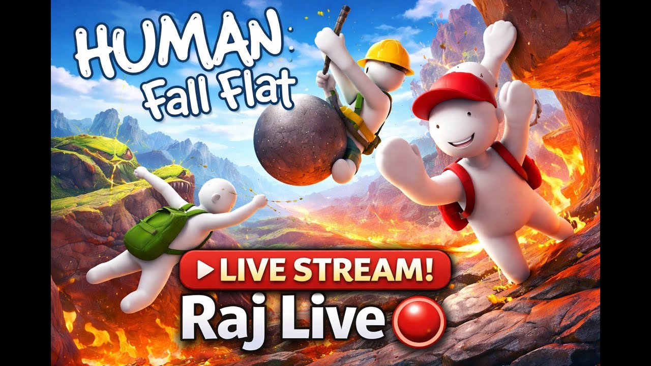 Live 🔴 Human Fall Flat Mobile FULL GAMEPLAY | iPad Pro M1/M2 | Online Multiplayer | Archer Raj