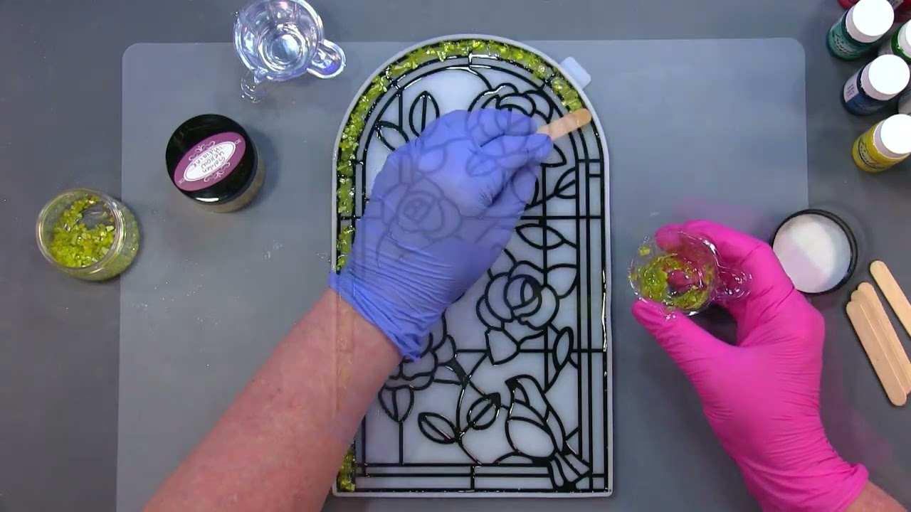 Stunning Resin Faux Stained Glass #resinart #resin #howto #craft #create @intoresin