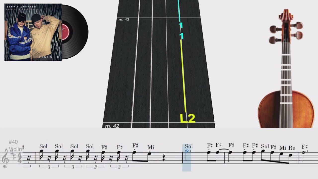 Quédate (BZRP Music Sessions #52) | Violín 🎻 Play Along | TUTORIAL | TABLATURA