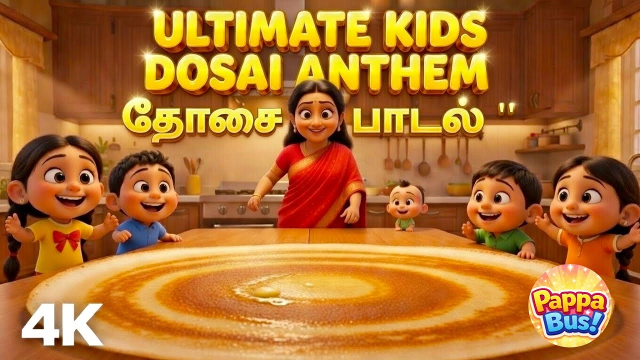 தோசை அம்மா தோசை 🥞 | Tamil Kids Song | Dosa song for kids | Dosai Rhymes @PappaBus