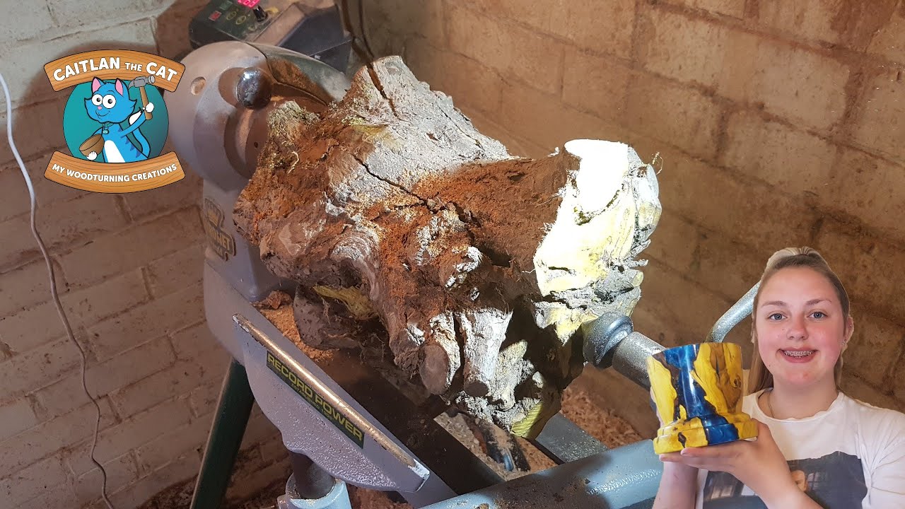 Wood Turning | Gnarly Berberis Root Ball Turning with Resin