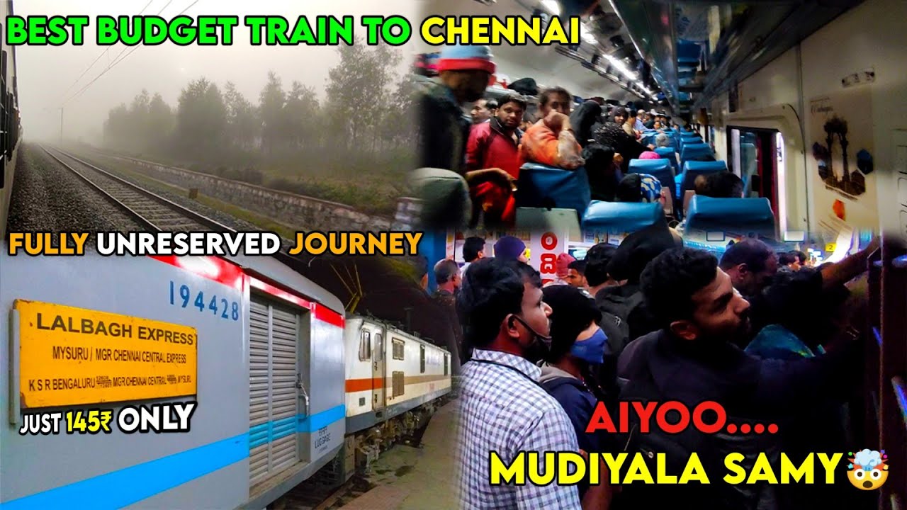 🤯Just 145₹ Only💯 - Bangalore to Chennai | Lalbagh Superfast Express |😆Cheap and Best Train