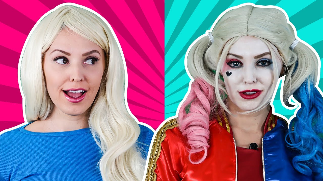 HARLEY QUINN MAKEOVER! DC Girls DIY Makeup Tutorial Jenn Barlow