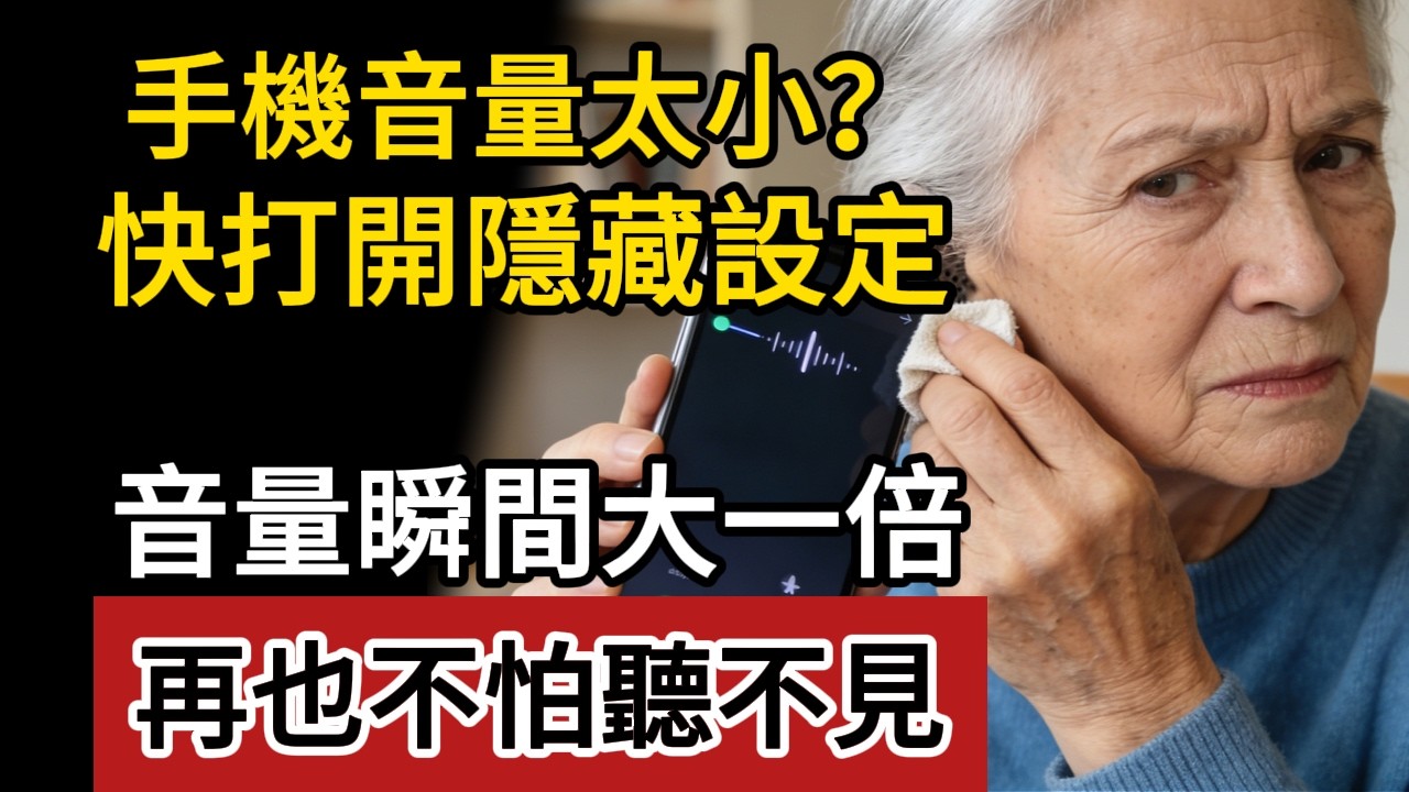 手機聲音太小？打開這隱藏開關，音量瞬間炸裂大一倍！長輩再也不怕聽不清！#手機音量 #隱藏設定 #生活小撇步 #長輩必看 #手機教學