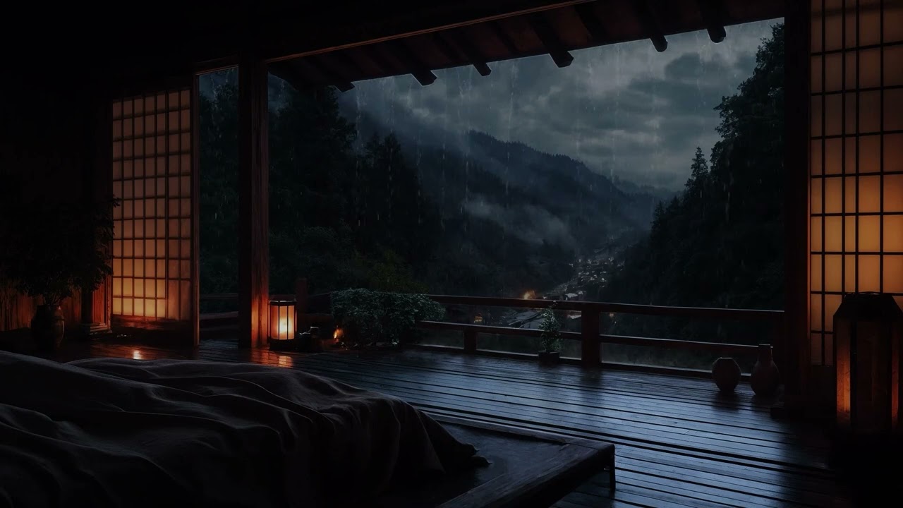 Som Suave da Chuva Embalando você em um Sono Profundo • Espaço Relaxante da Varanda sob a Chuva