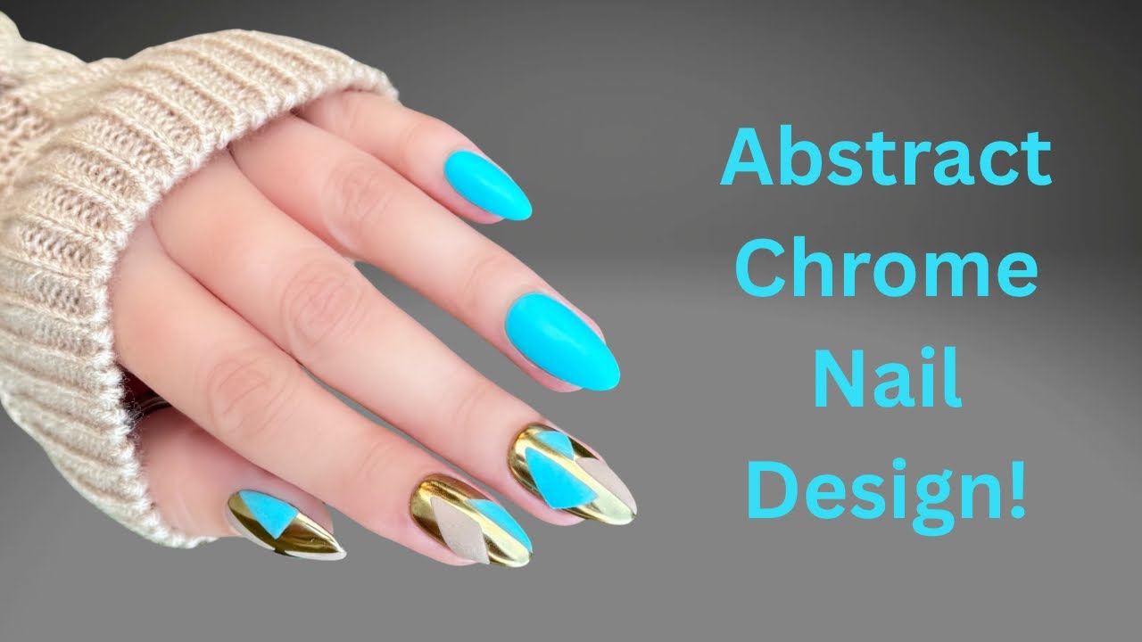 EASY ABSTRACT CHROME NAIL DESIGN