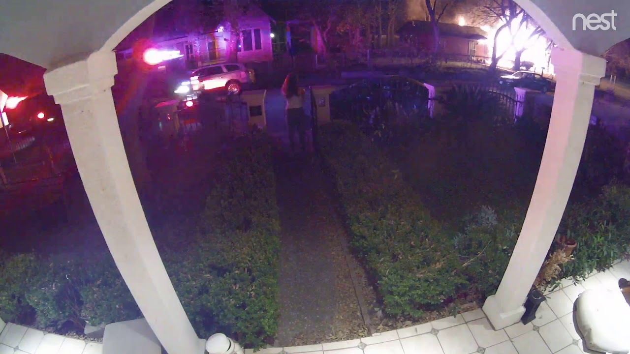 EXCLUSIVE: WATCH: Porch security camera catches fire, explosion, escape