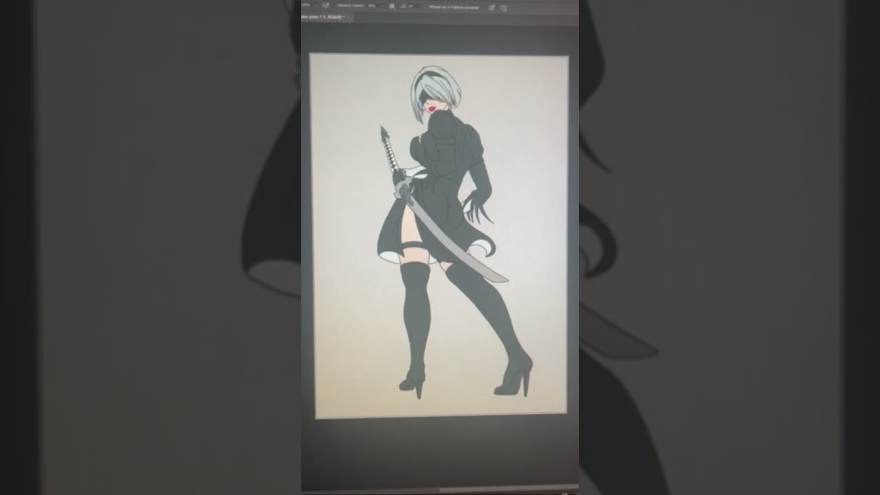 Nier Automata 2B Fan Art Speedpaint