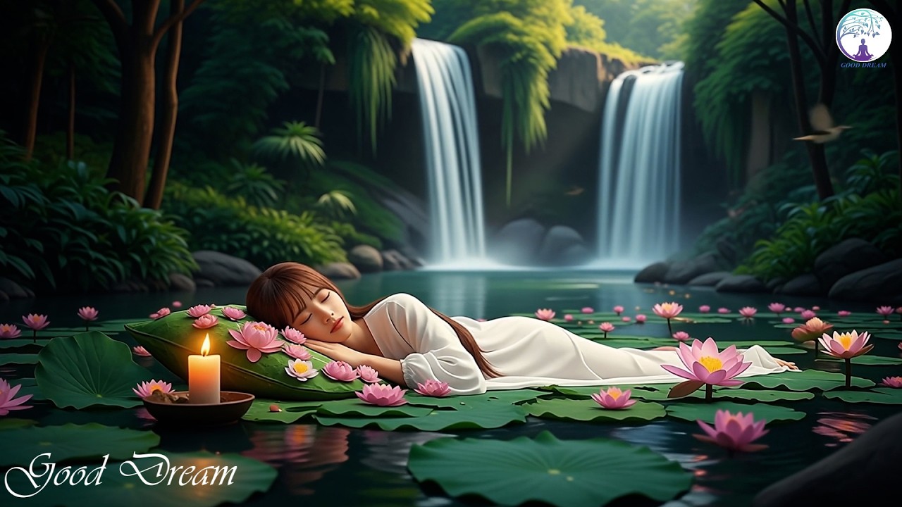 Peaceful Waterfall Sleep Music 🌿 Deep Relaxation & Calm Night