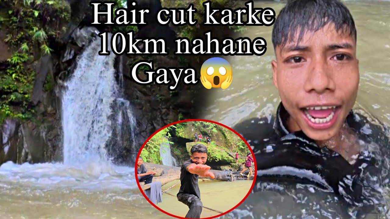 Hair Cut Karke 10km Waterfall Pe Nahane Gaya Baba 🌊 Swimming Monsoon Time 