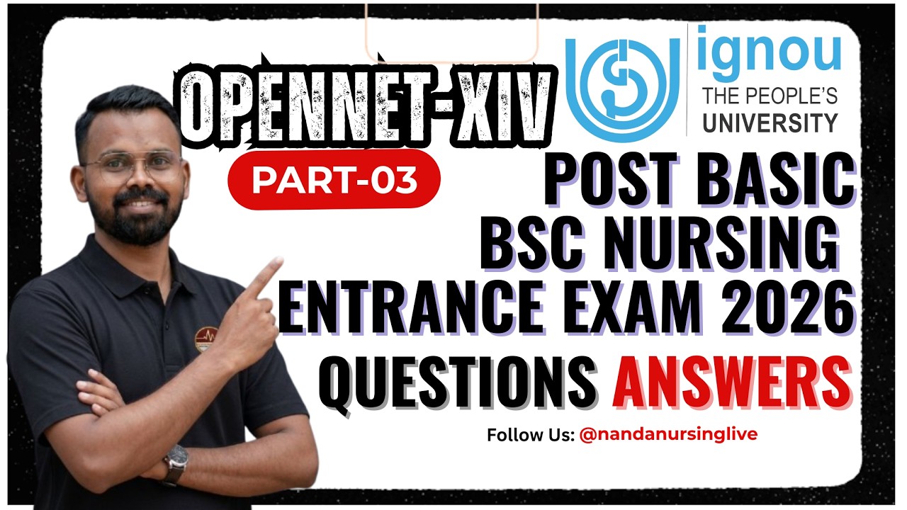 IGNOU Post Basic BSc Nursing Entrance Exam Question Paper 2026 Answer Key Part-3