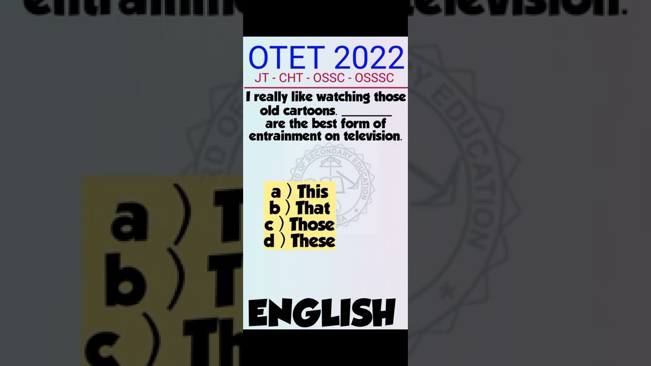 OTET 2022 || English Language|| OTET 2022 || JT 2022 || CHT phase 3