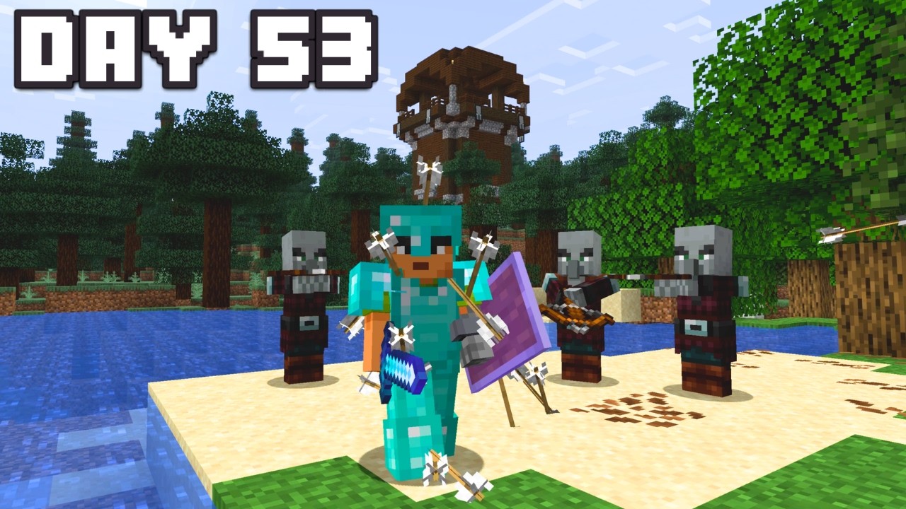 Conquering the Pillager Outpost | Daily Minecraft Challenge