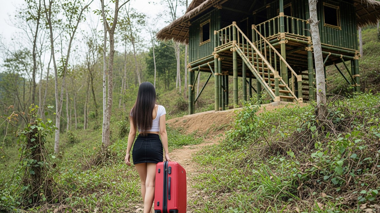 Female CEO leaves the CITY to Build a BAMBOO HOUSE Deep in the Jungle Living OFF-GRID for 30 DAYS