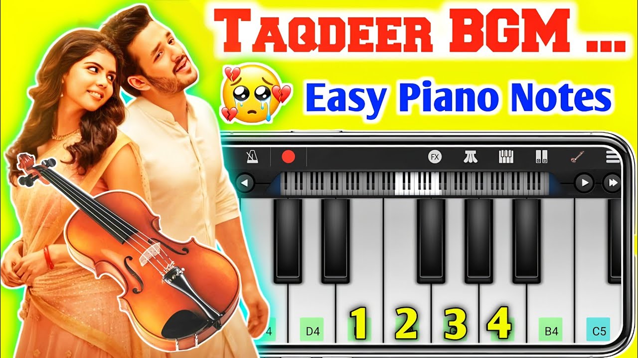 Taqdeer - Hello Movie BGM - Mobile Piano Tutorial & Notes - Sad Ringtone - Vilon Music
