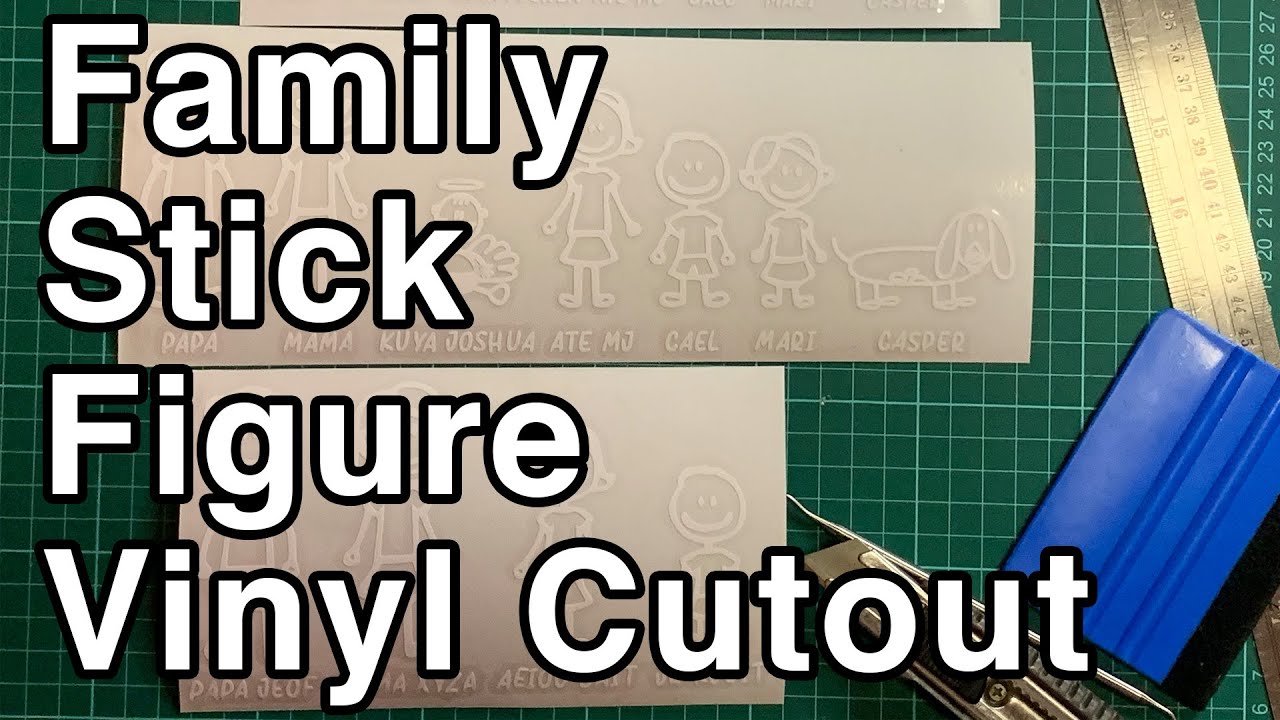 Stick Family Figure Vinyl Cutout Car Sticker