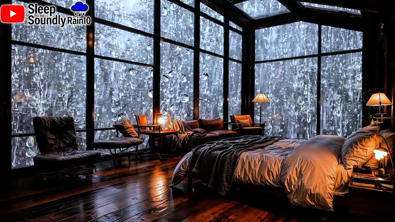 Rain Sounds for Sleeping - Heavy Rain & Rolling Thunder for Deep Relaxation and Focus