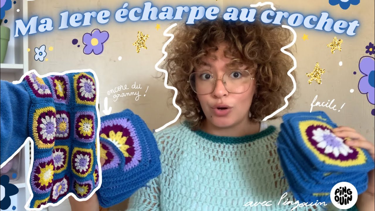J’ai fais ma 1ère écharpe granny au crochet !