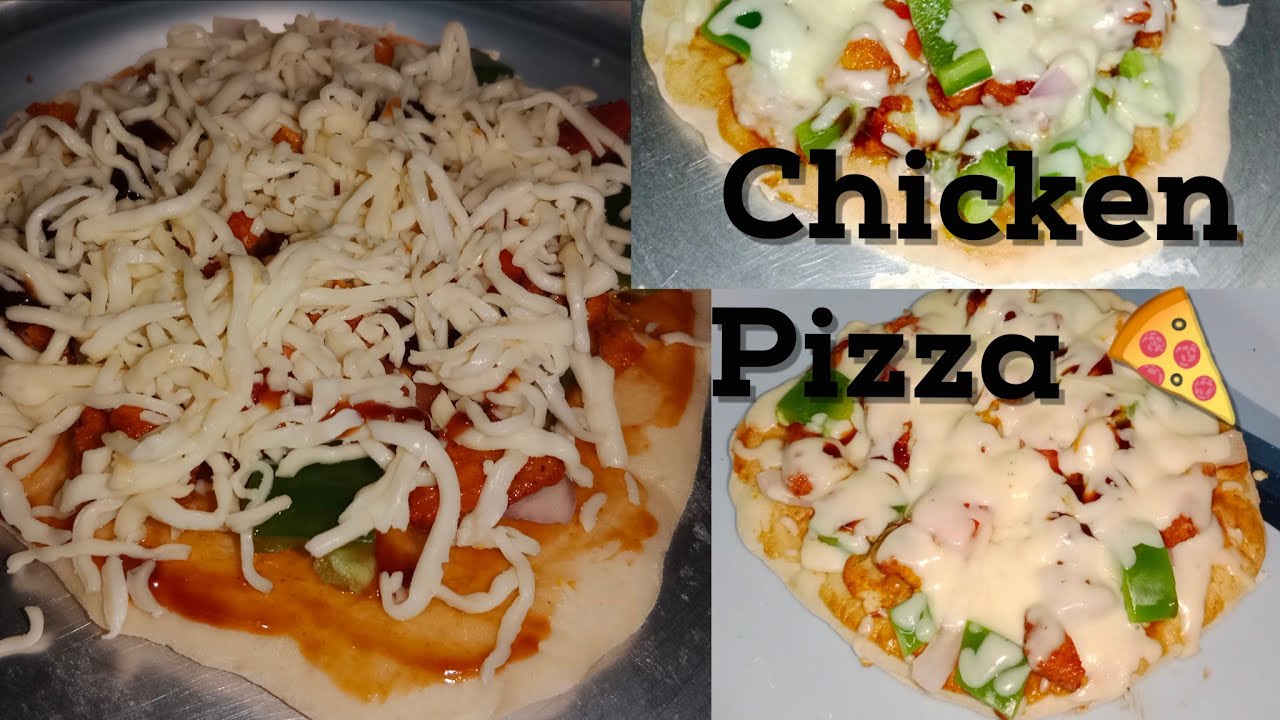 Easy chicken pizza in stove top and microwave | home made pizza dough #pizza #chickenpizza #homemade