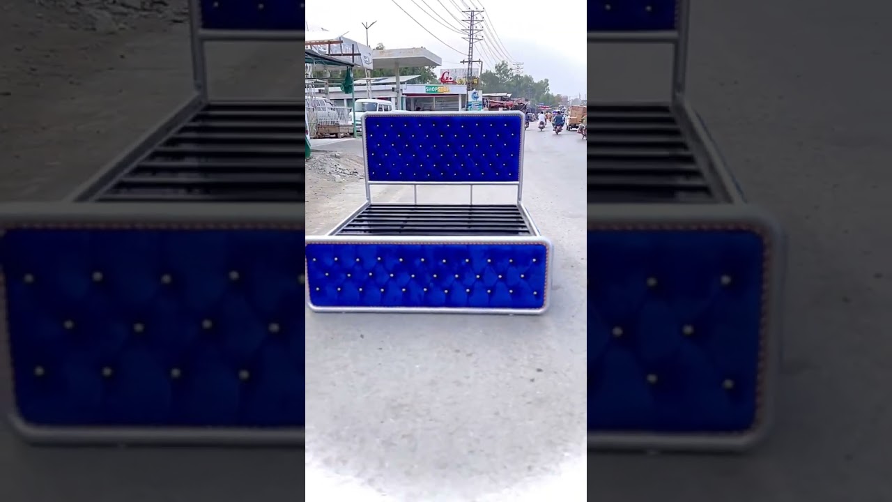 😍Steel Frame Velvet Bed Design✨ | Modern Velvet Bed #shorts #steel #furniture #velvet  #bed