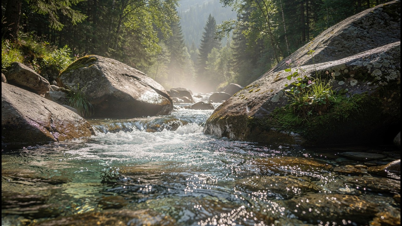 Crystal Clear River Sounds 🌿 Gentle Forest Stream for Relaxation & Deep Focus