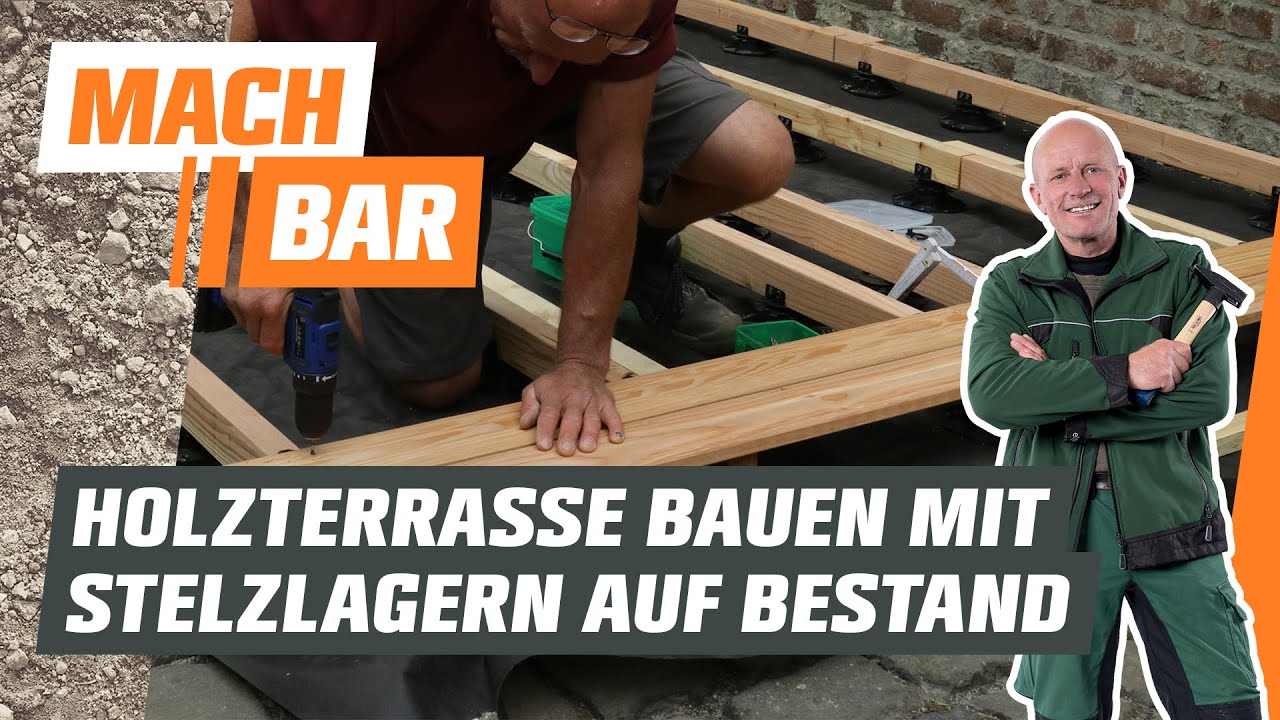 Holzterrasse bauen auf Bestandsbelag – mit Stelzlagern | OBI