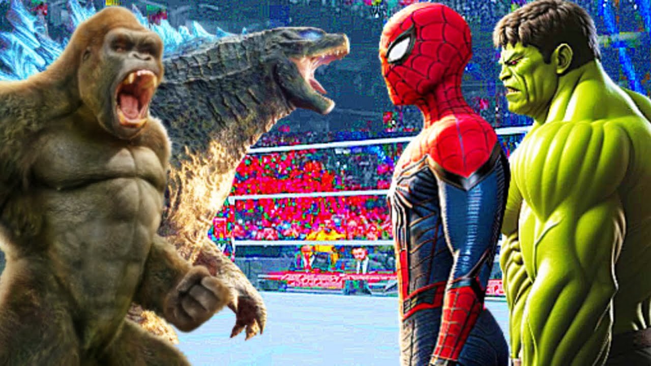 HULK & SPIDER-MAN vs KING KONG & GODZILLA