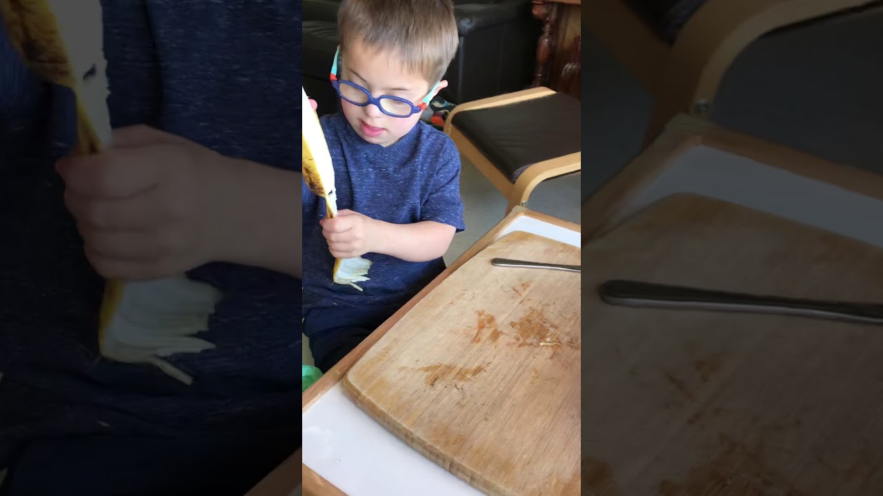 Down Syndrome Journey-5 year old helping mum cooking