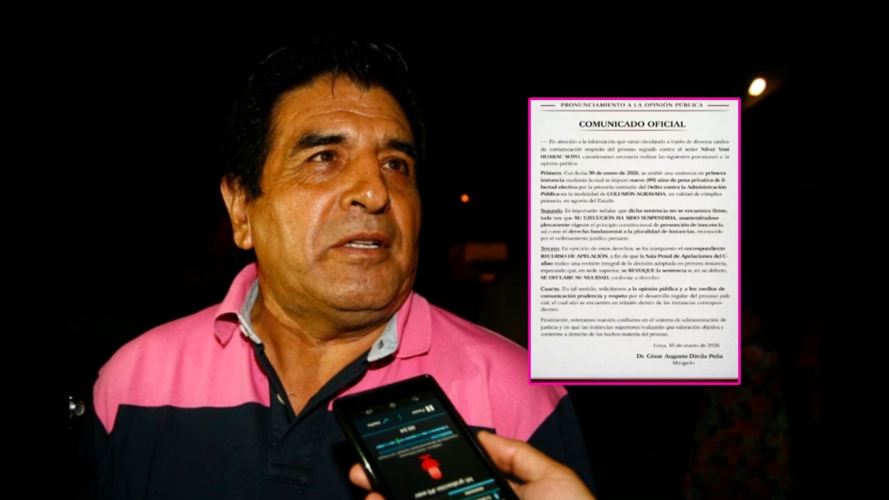 Nilver Huarac tras ser condenado a 9 años de prisión: 