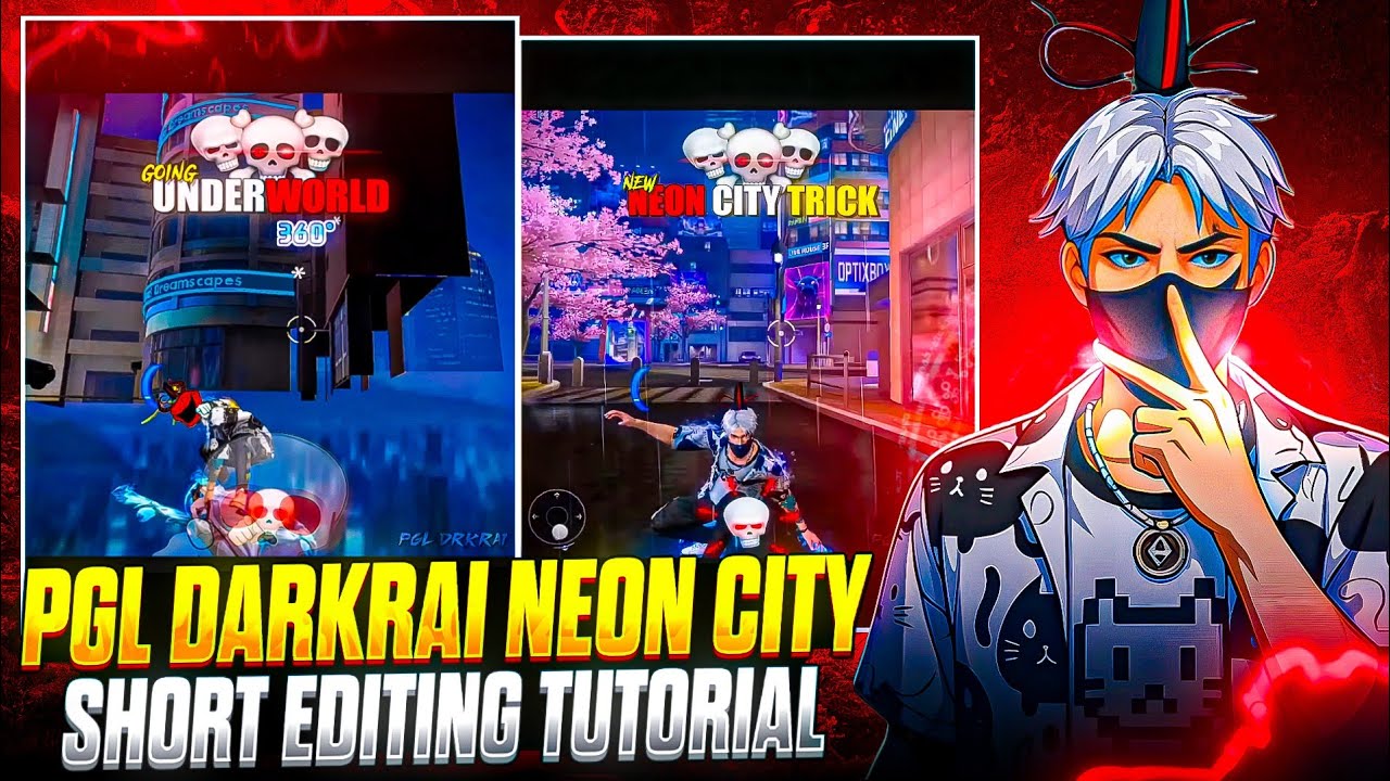 PGL DARKRAI 🪽Neon City Short Editing Tutorial 🥶😍 Capcut Easy video editing 😱