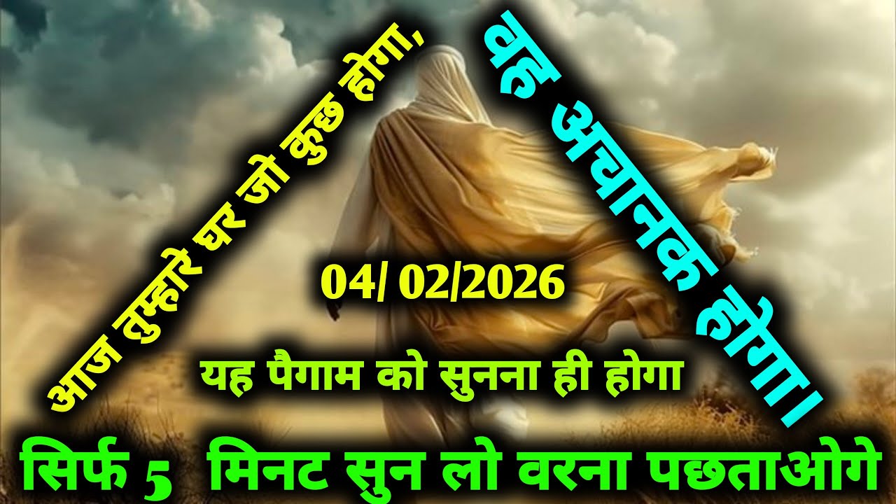 ✅04/02/2026 अल्लाह का पैगामः आज तुम्हारे घर जो कुछ होगा, वह अचानक होगा। बस 5 मिनट सुन लो I#allah